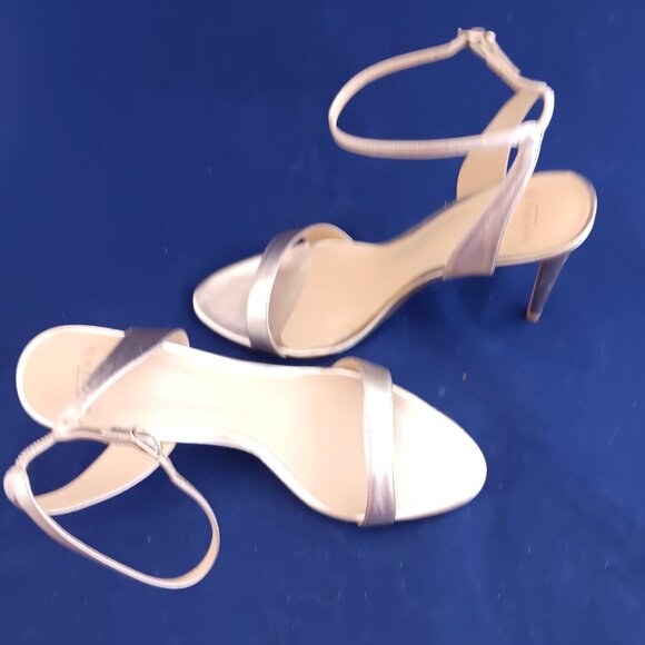 NWOB Alexandre Birman Gold-Leather High Heel Ankle Strap Sandals - Picture 5 of 8